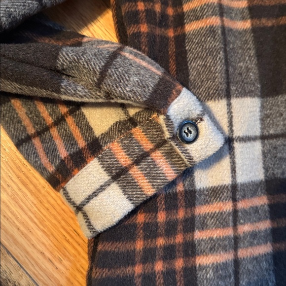 ADORA Flannel Shacket Size Medium Brown, Tan and Orange Plaid - Picture 6 of 10